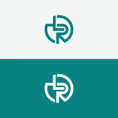 Abstract RL LR letter simple style logo design vector template
