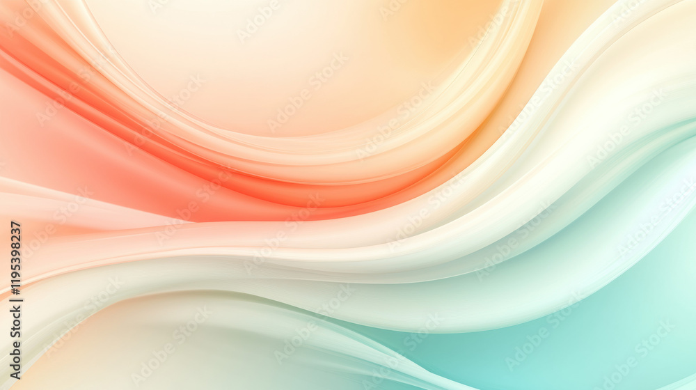 Poster Soft waves of pastel colors create serene and calming background. Ideal for design projects