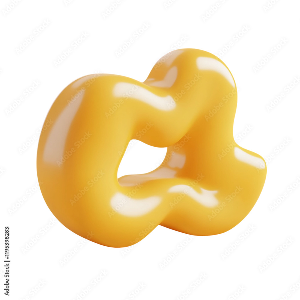Poster abstract yellow blob: a 3d render of a smooth, organic form