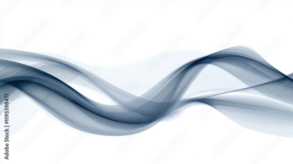 Aufkleber elegant blue waves create smooth, flowing abstract design on white background