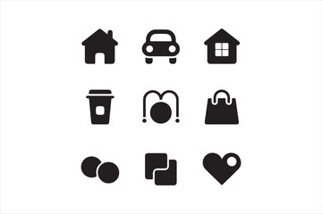 Graphic Resources Icon set vector silhouette image