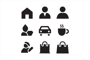 Graphic Resources Icon set vector silhouette image