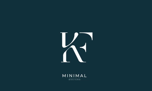 Alphabet letter icon logo KF