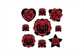 Beautiful Rose Set vector illustration image 