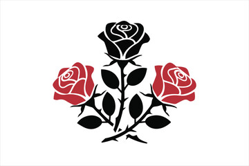 Beautiful Rose Branch vector illustration image 
