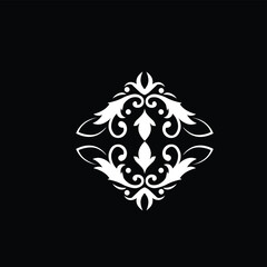 Floral Design A classic black and white floral design element featuring elegant, curved leaves and intricate detailing. Ornamental Perfect for use in decorative borders, logos