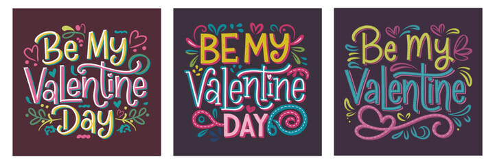 Festive Happy Valentine's Day typography with creative heart details, ideal for romantic occasions and digital use