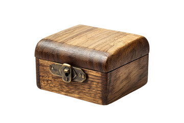 Vintage Wooden Box with Decorative Brass Lock and Smooth Finish
