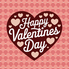 Festive Happy Valentine's Day typography with creative heart details, ideal for romantic occasions and digital use