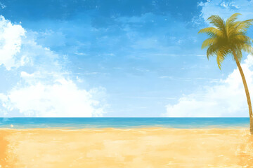 Obraz premium Tropical Beach Illustration