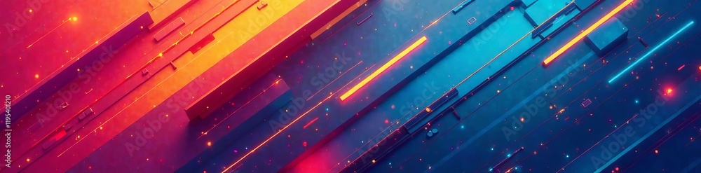 Poster abstract vibrant background with colorful lines and glowing elements for design purposes.