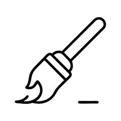 brush stroke icon, brush stroke line art - simple line art of brush stroke, perfect for brush stroke logos and icons and themed design 