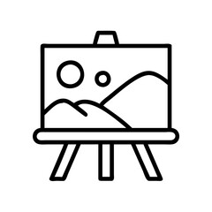 canvas with a landscape icon, canvas with a landscape line art - simple line art of canvas with a landscape, perfect for canvas with a landscape logos and icons and themed design 