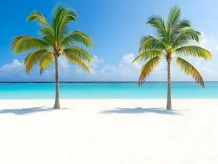 Fototapeta premium Tropical Beach Paradise Illustration