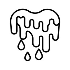 dripping paint effect icon, dripping paint effect line art - simple line art of dripping paint effect, perfect for dripping paint effect logos and icons and themed design 
