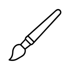 paintbrush icon, paintbrush line art - simple line art of paintbrush, perfect for paintbrush logos and icons and themed design 