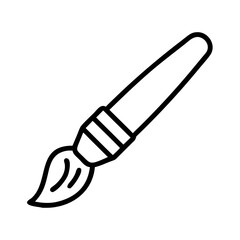 paintbrush with acrylics icon, paintbrush with acrylics line art - simple line art of paintbrush with acrylics, perfect for paintbrush with acrylics logos and icons and themed design 
