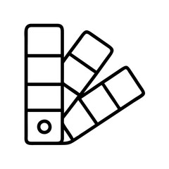 paint color swatches icon, paint color swatches line art - simple line art of paint color swatches, perfect for paint color swatches logos and icons and themed design 