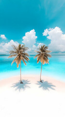 Tropical Beach Paradise Illustration