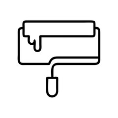 paint roller tray icon, paint roller tray line art - simple line art of paint roller tray, perfect for paint roller tray logos and icons and themed design 