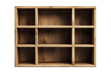 Wooden Organizer Shelf with Multiple Compartments for Storage and Display