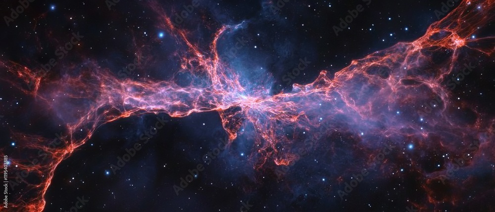 Poster Stunning view of cosmic nebula revealing vibrant colors and intricate structures in deep space environment