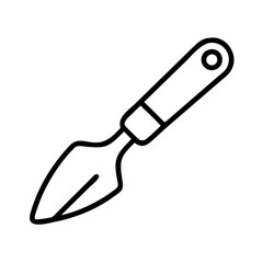 palette knife icon, palette knife line art - simple line art of palette knife, perfect for palette knife logos and icons and themed design 