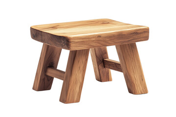 Rustic Wooden Stool with Natural Finish and Simple Design for Home Decor