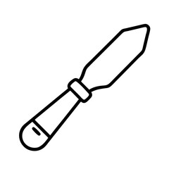 palette knife icon, palette knife line art - simple line art of palette knife, perfect for palette knife logos and icons and themed design 