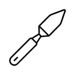 palette knife icon, palette knife line art - simple line art of palette knife, perfect for palette knife logos and icons and themed design 