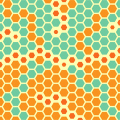 hexagon pattern background with retro colors.