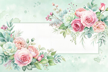 Rose-themed banner with soft pastel floral elements