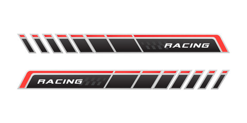Fototapeta premium set car side stripes left right. Racing vehicle graphics vinyls vector