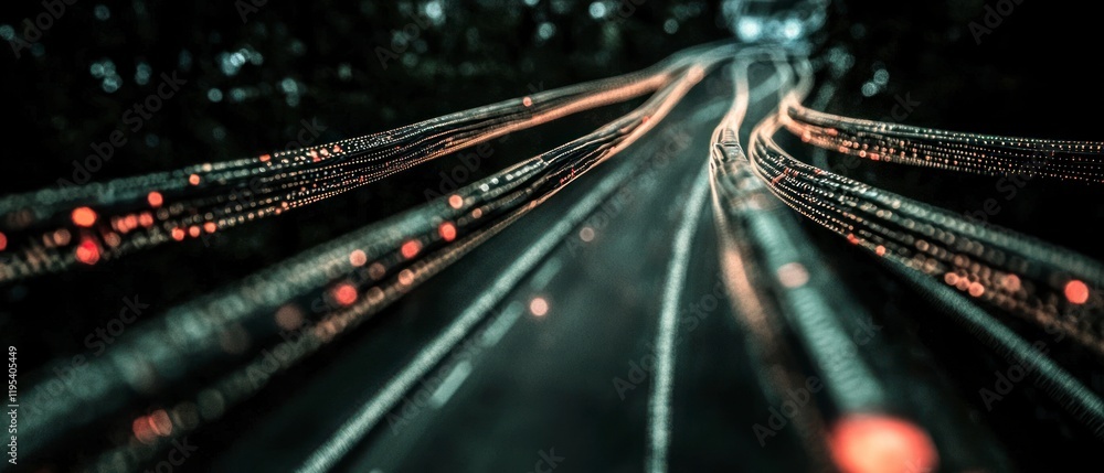 Aufkleber futuristic highway data network connection technology