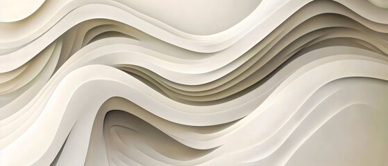 Flowing Abstract Waves with Beige and Cream Tones