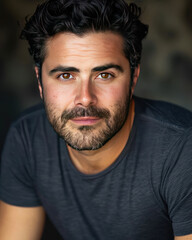 Fototapeta premium A hearty Italian minestrone soup served in a rustic bowl with crusty bread on the side