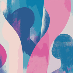 Layered Risograph Background Featuring Abstract Figure