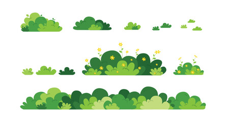 Bush vector icon set. Simple flat illustration isolated on a white background.