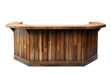 Elegant Wooden Bar Counter with Rich Texture and Warm Finish
