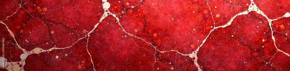 Poster colorful abstract background with rich red tones and intricate marbling patterns.
