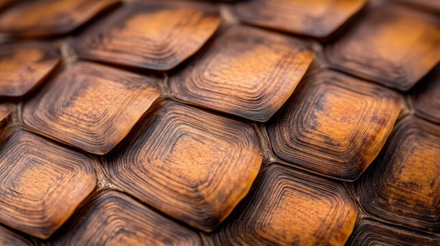 Close-up of textured, patterned scales resembling a turtle's shell.