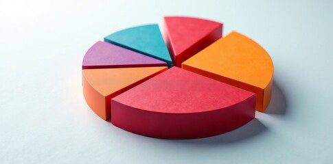 Obraz premium Colorful pie chart representing data analysis and business strategies.