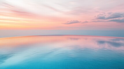 Fototapeta premium Serenity infinite horizon pool at sunset