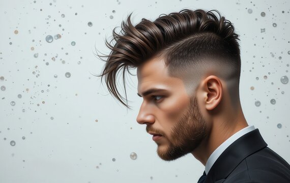 Portrait of trendy men's haircuts to welcome the new year
