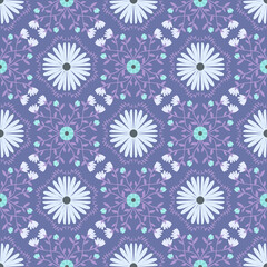 Background for design, texture, tile, wallpaper, silk, fabric, tile, continuous floral pattern, purple and green flowers, seamless, vector, floral ornament, decoration, backdrop