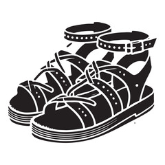 Pandora's Box Silhouette Vector Illustration, Solid White Background.