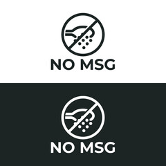 NO MSG icon isolated on white background. Vector illustrations are made with vector-based software, not AI generated results.