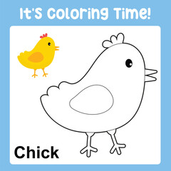 Easter Coloring Page for Kids. Coloring worksheet page. Educational printable coloring worksheet. 