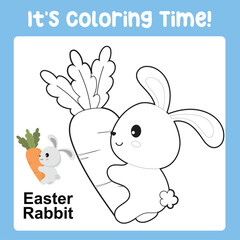 Easter Coloring Page for Kids. Coloring worksheet page. Educational printable coloring worksheet. 