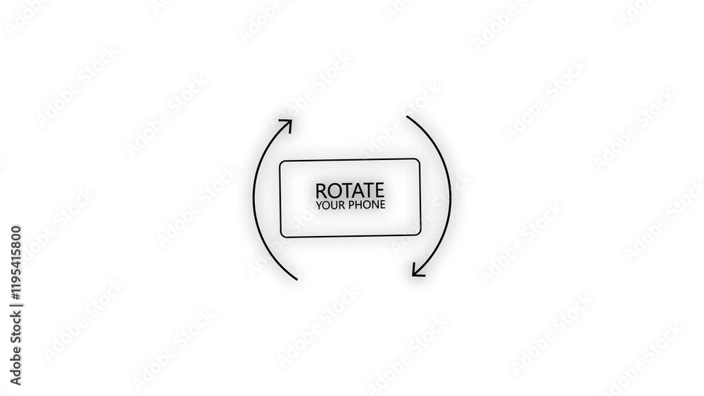 Poster please rotate your phone. turn you smartphone and rotate device screen, phone flip sign, phone rotat
